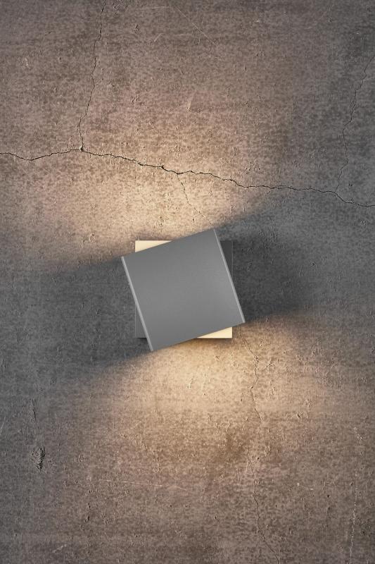 Dimmbare drehbare magnetische Wandleuchte TURN innen & außen grau